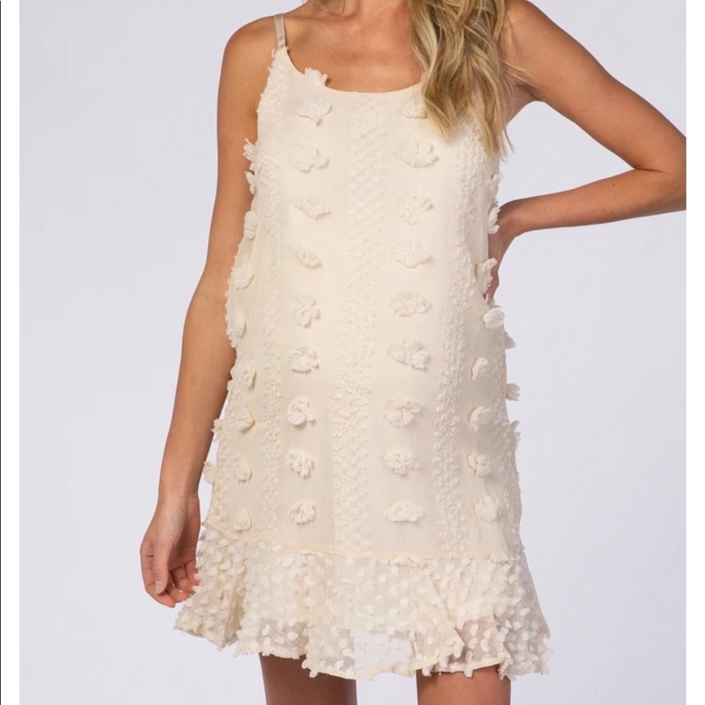 NWOT Pinkblush Maternity size S cream dress